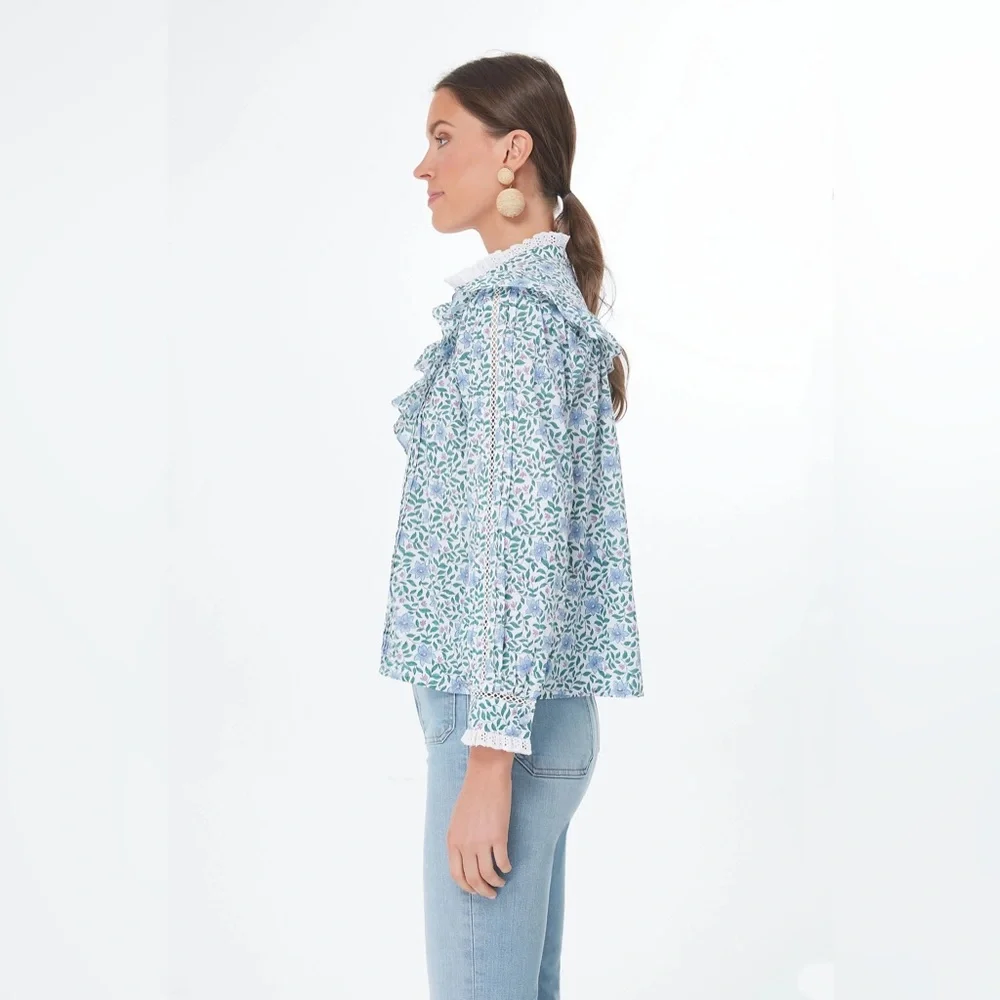 Pink City Prints Sky Florentina Florence Blouse – Size S – 100% Cotton - Picture 2 of 9